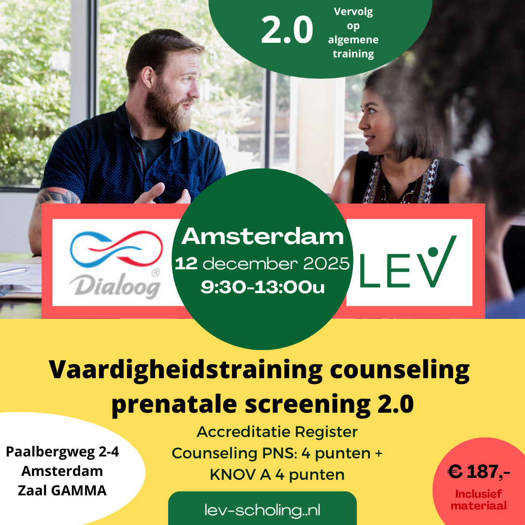 Amsterdam - Paasheuvelweg 25, 12-12-2025 9:30u-13:00u | Vaardigheidstraining Counseling Prenatale Screening 2.0