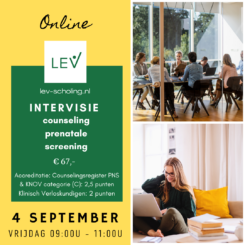 Online Intervisie Counseling Prenatale Screening | vrijdag 4 september 2026 - 09.00-11.00u